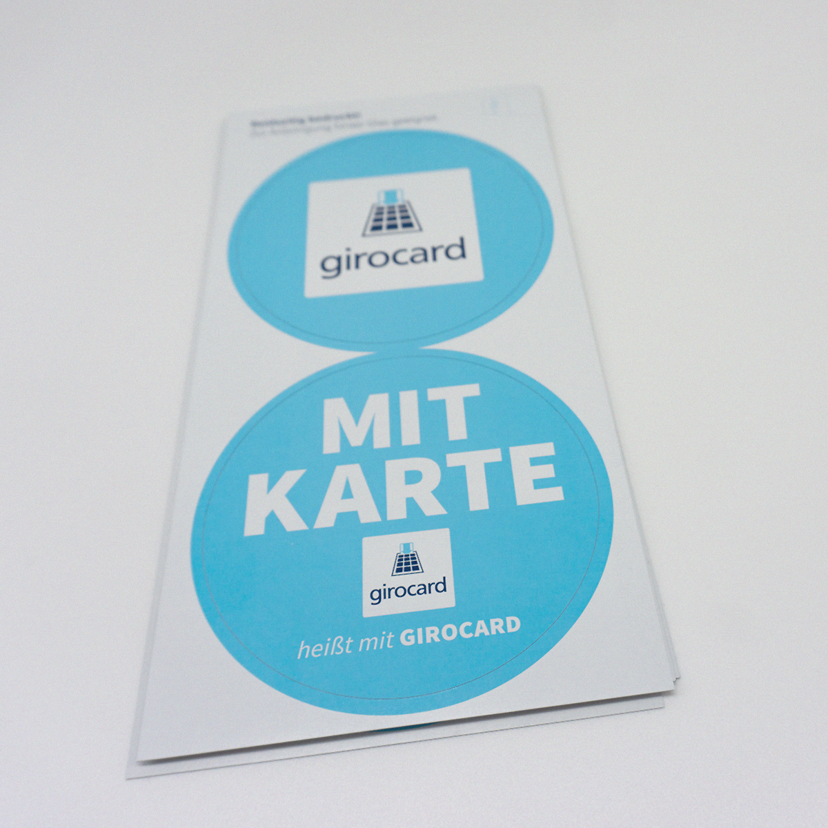 girocard Stickerbogen "Mit Karte"